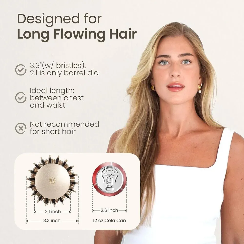 AIMIKE Round Hair Brush Nano Thermal Ceramic & NaIo Tech 2.1 Inch NEW in Box